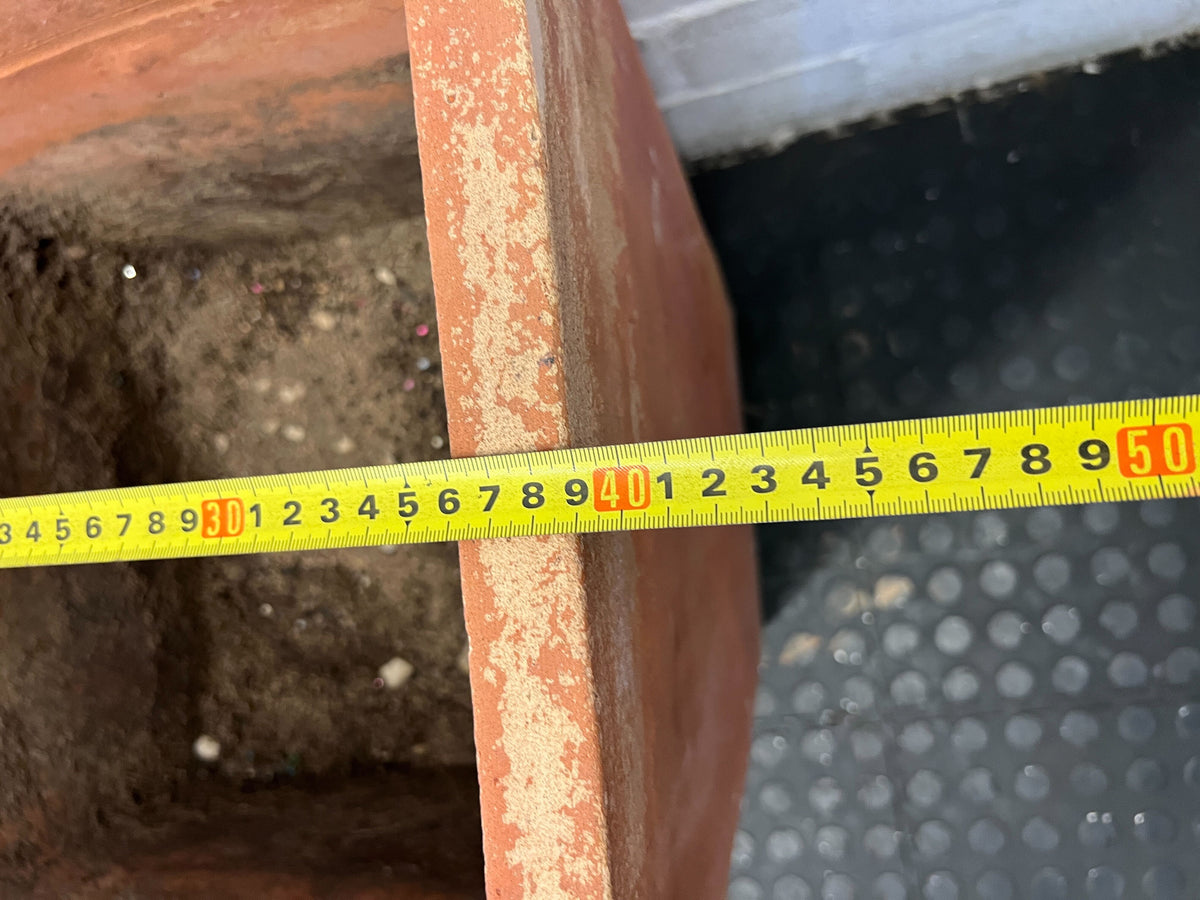 Planting  -Rustic Terracotta Trapezoid Planter Pot - Cracked - 2ndhandwarehouse.com