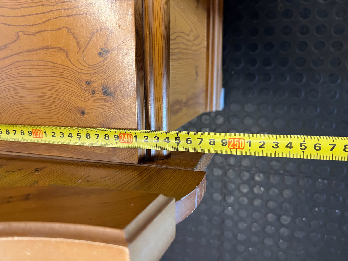 double headboard  - Elegant Wooden Headboard with Integrated Bedside Tables - 2ndhandwarehouse.com