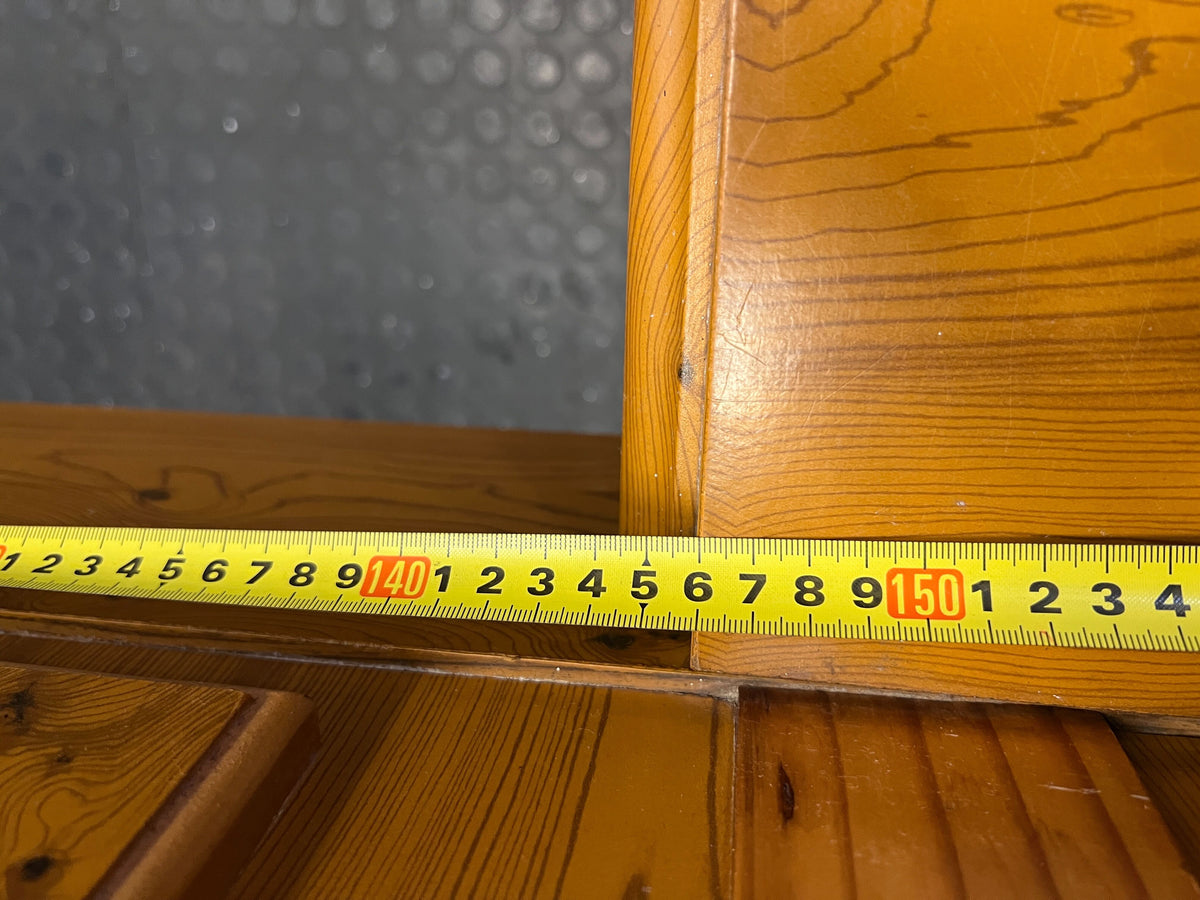 double headboard  - Elegant Wooden Headboard with Integrated Bedside Tables - 2ndhandwarehouse.com