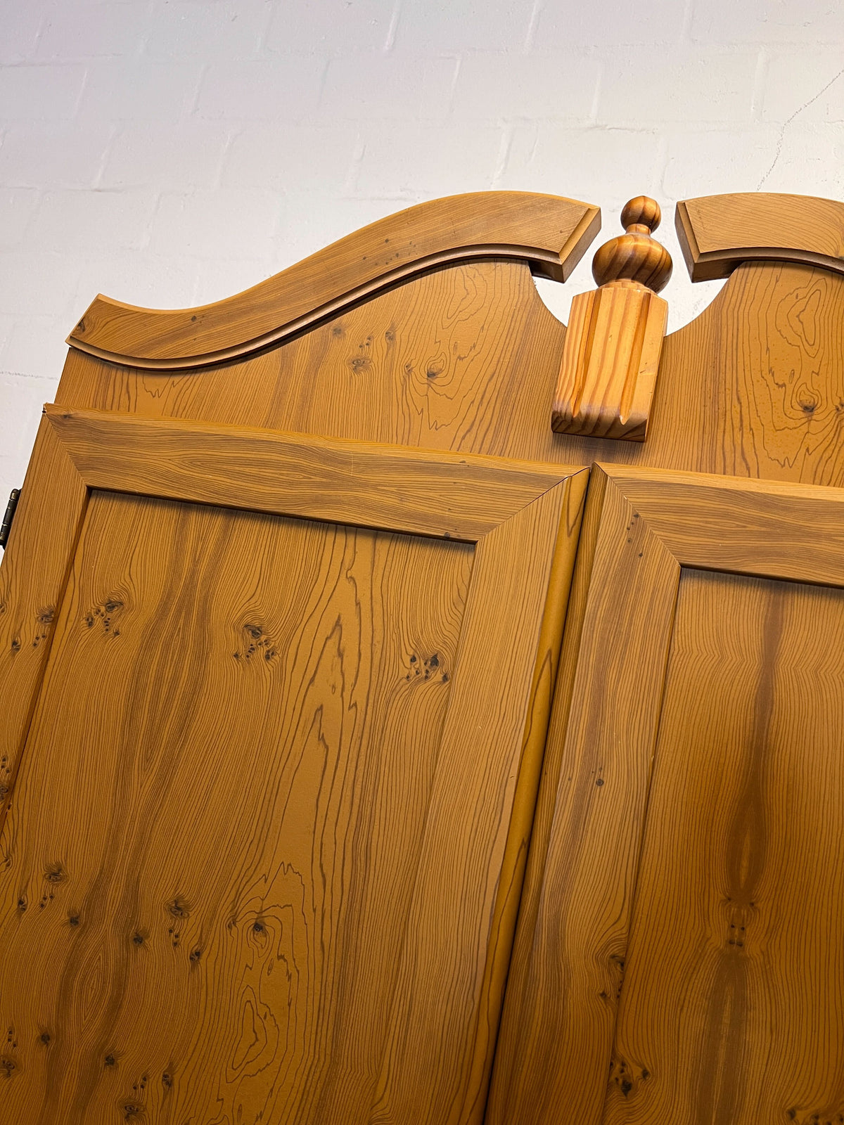 Waldrope -Charming Wooden Double Wardrobe with Ornate Top  - Fair used - 2ndhandwarehouse.com