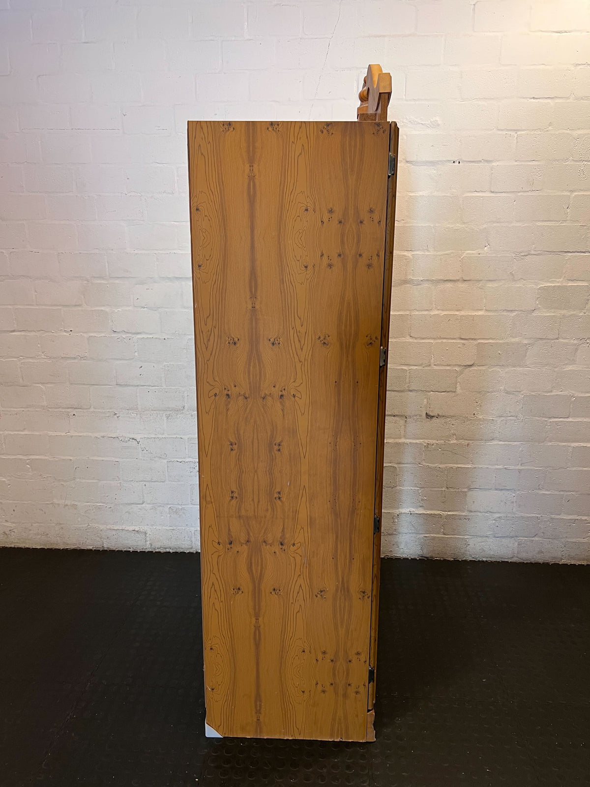 Waldrope -Charming Wooden Double Wardrobe with Ornate Top  - Fair used - 2ndhandwarehouse.com