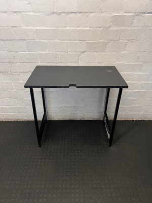 Black Office Desk with Metal Frame - Well Used Condition - 2ndhandwarehouse.com