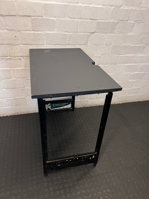 Black Office Desk with Metal Frame - Well Used Condition - 2ndhandwarehouse.com