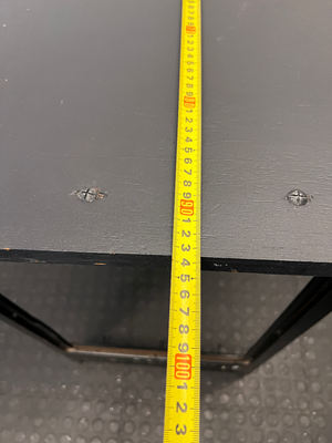 Black Office Desk with Metal Frame - Well Used Condition - 2ndhandwarehouse.com
