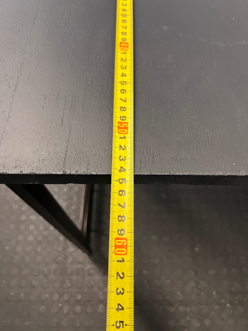 Black Office Desk with Metal Frame - Well Used Condition - 2ndhandwarehouse.com