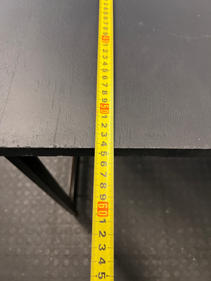 Black Office Desk with Metal Frame - Well Used Condition - 2ndhandwarehouse.com