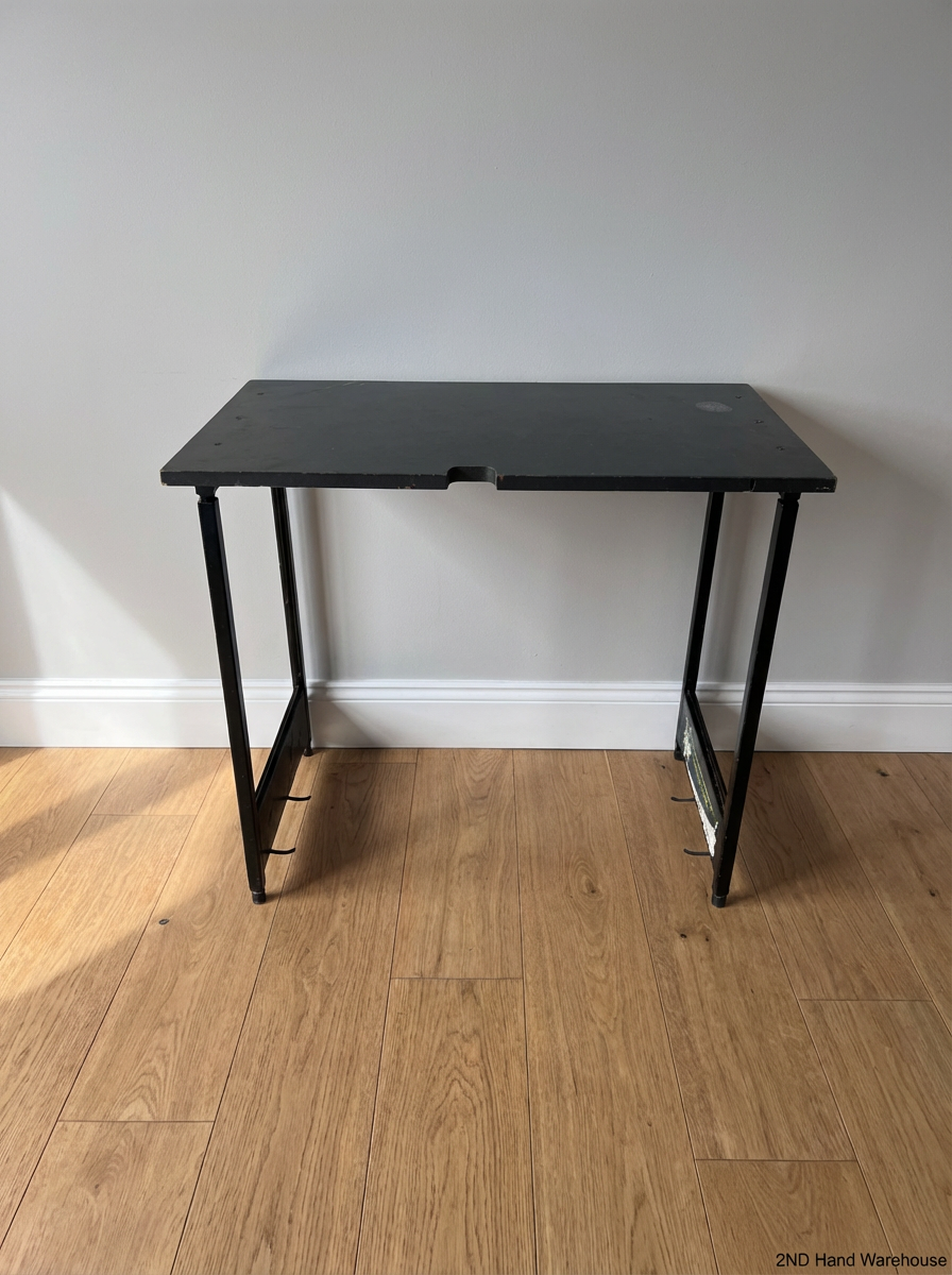 Black Office Desk with Metal Frame
