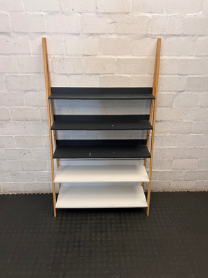 Two-Tone Wooden Ladder Shelf Unit - Fair Condition (Scuffs & Marks) - 2ndhandwarehouse.com
