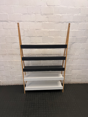 Two-Tone Wooden Ladder Shelf Unit - Fair Condition (Scuffs & Marks) - 2ndhandwarehouse.com