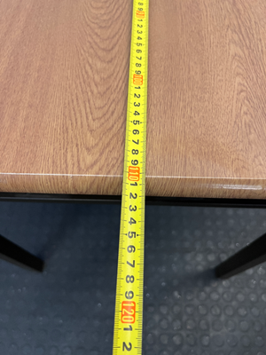 Modern Wood-Look Dining Table with Dark Metal Frame - 2ndhandwarehouse.com