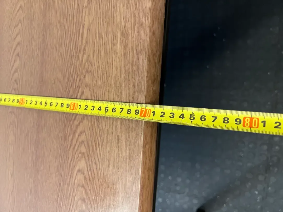 Modern Wood-Look Dining Table with Dark Metal Frame - 2ndhandwarehouse.com