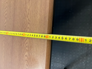 Modern Wood-Look Dining Table with Dark Metal Frame - 2ndhandwarehouse.com