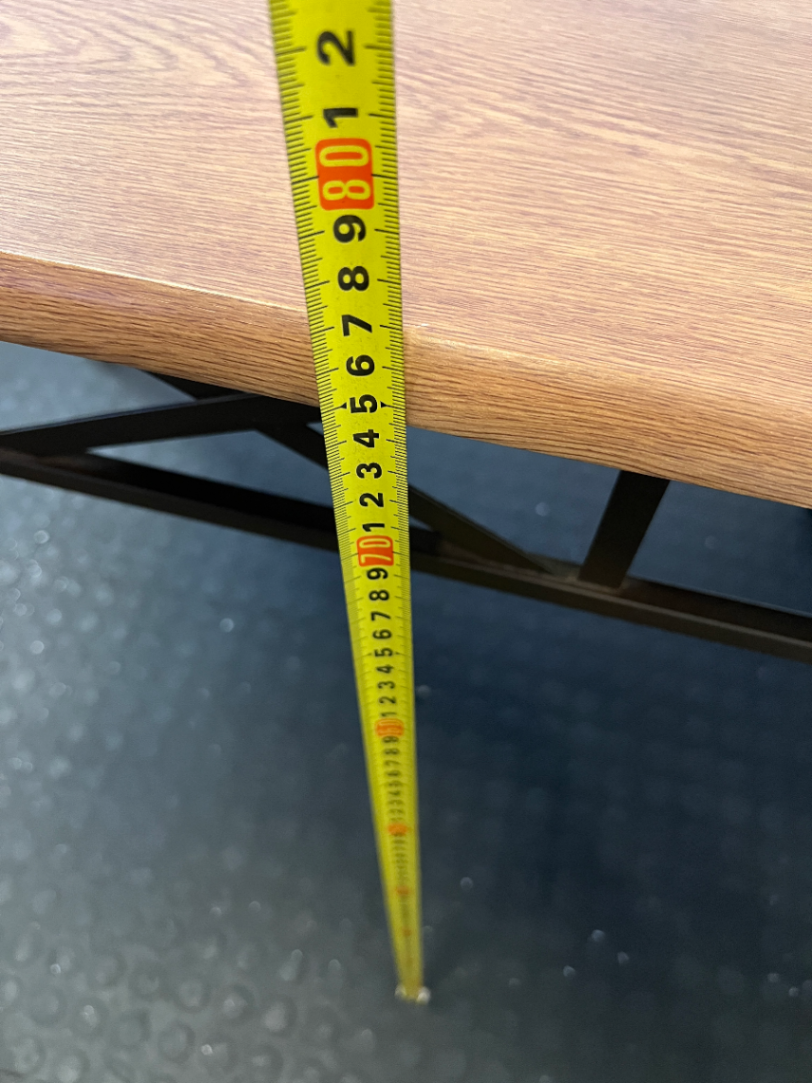 Modern Wood-Look Dining Table with Dark Metal Frame - 2ndhandwarehouse.com