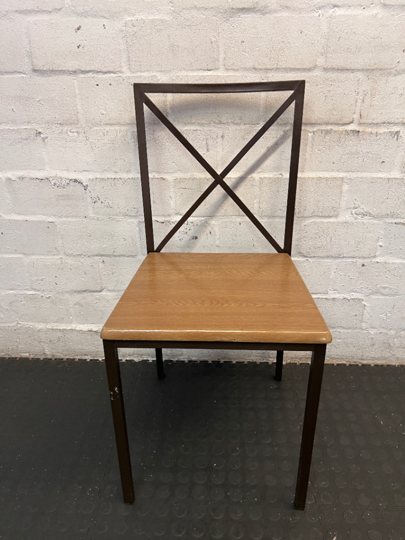 Set of 4 X-Back Metal Dining Chairs - Minor Paint Scuffs - 2ndhandwarehouse.com
