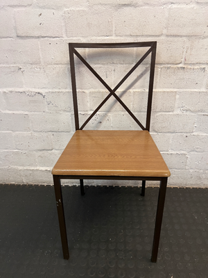 Set of 4 X-Back Metal Dining Chairs - Minor Paint Scuffs - 2ndhandwarehouse.com