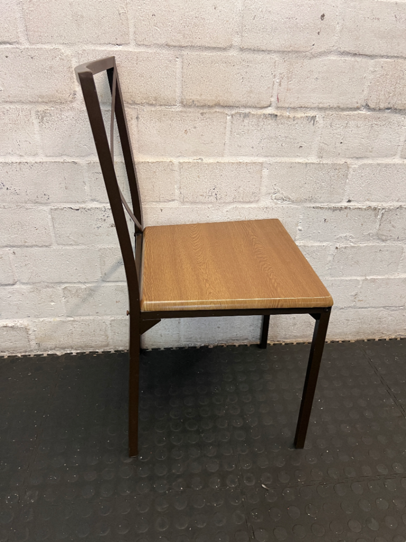 Set of 4 X-Back Metal Dining Chairs - Minor Paint Scuffs - 2ndhandwarehouse.com