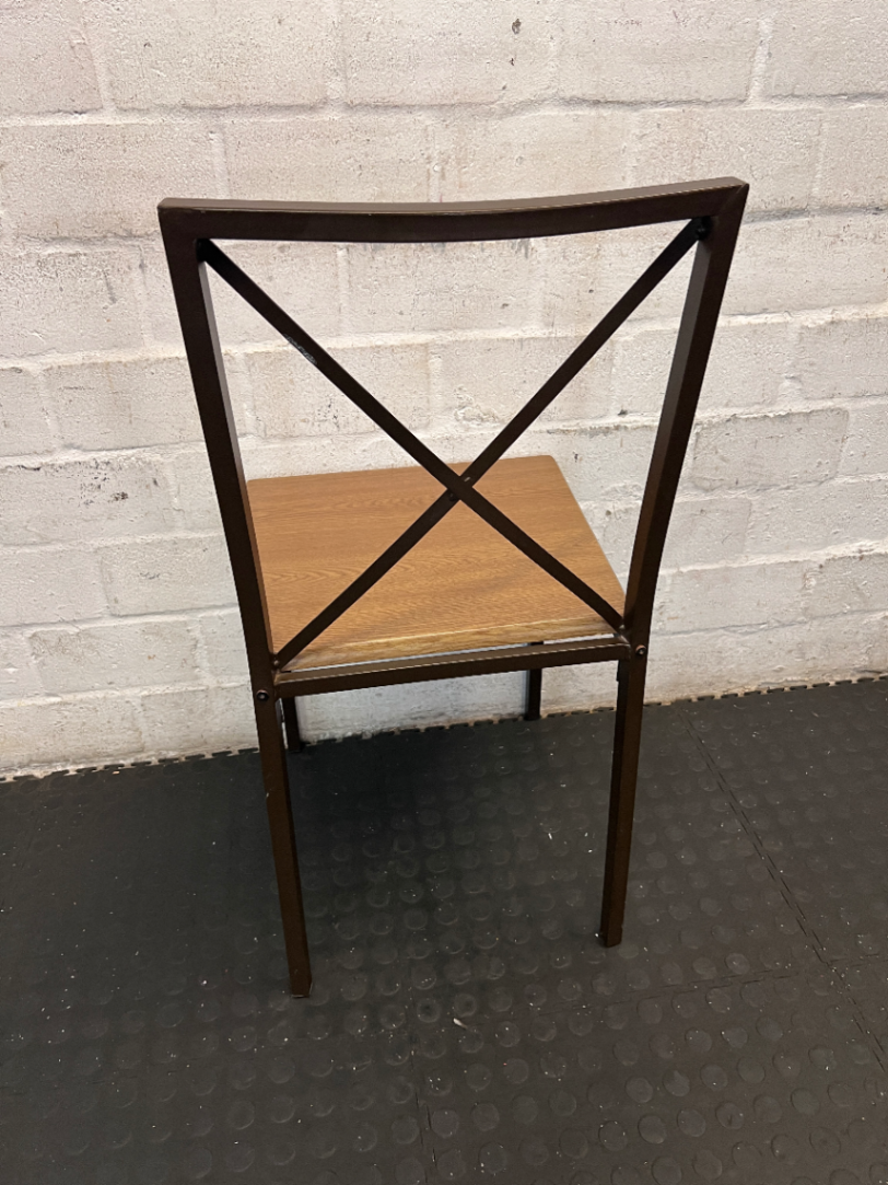 Set of 4 X-Back Metal Dining Chairs - Minor Paint Scuffs - 2ndhandwarehouse.com