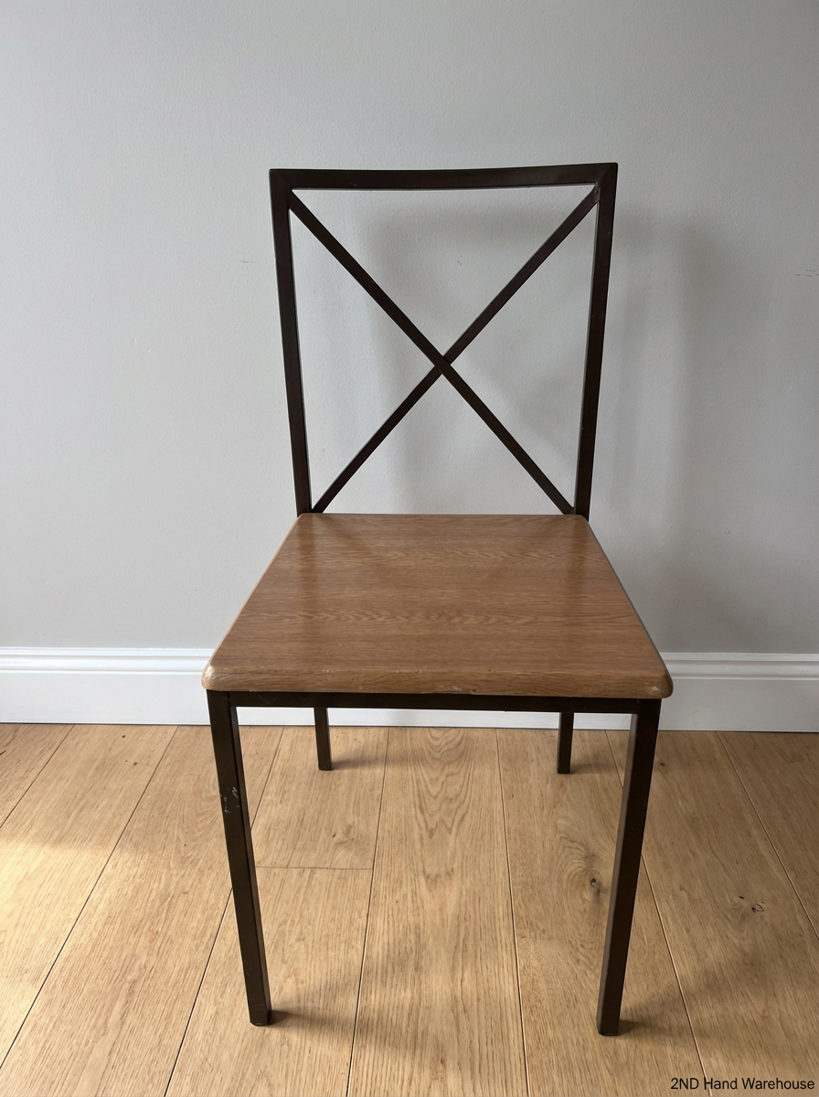 Set of 4 X-Back Metal Dining Chairs - Minor Paint Scuffs - 2ndhandwarehouse.com