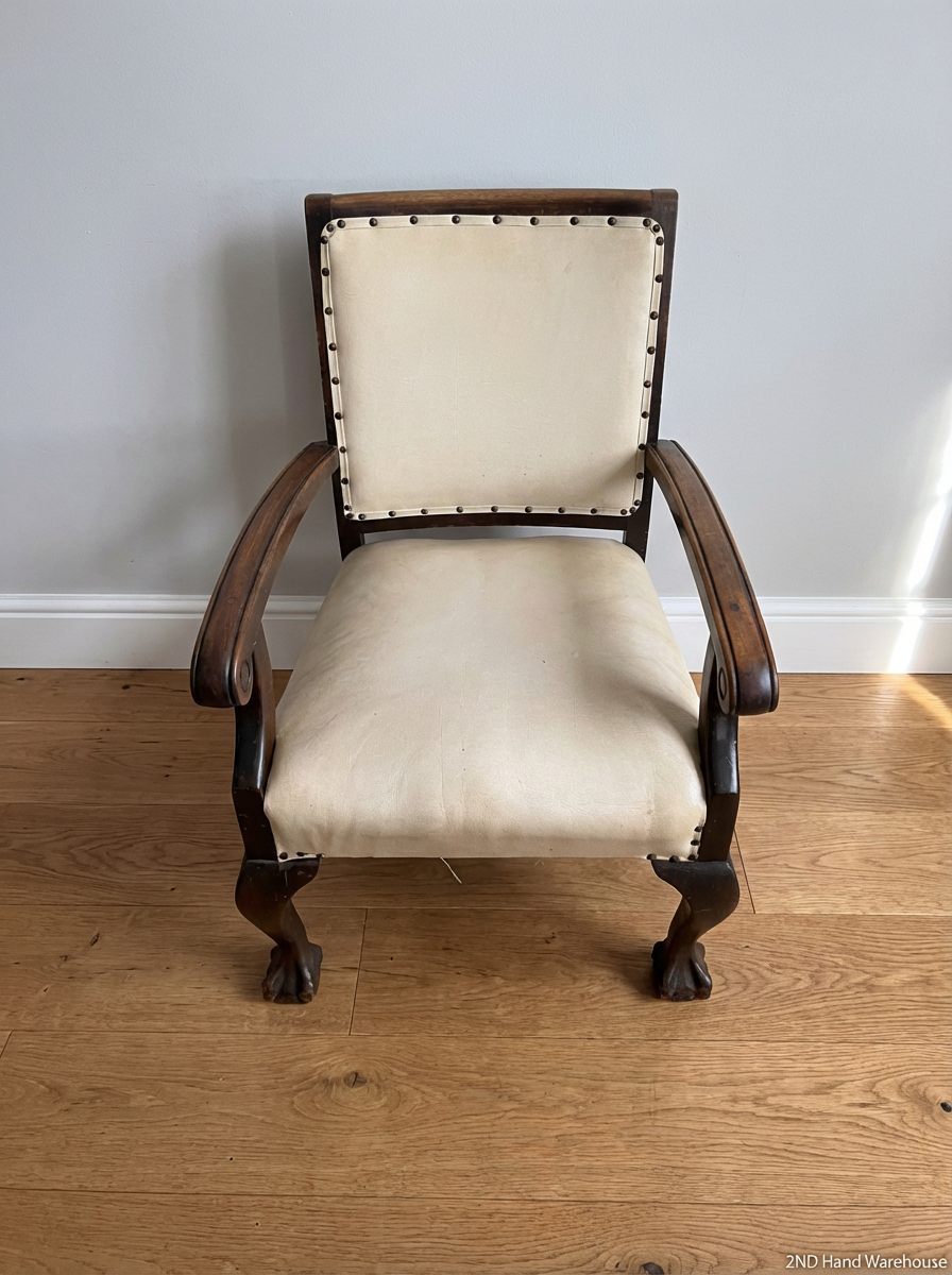 Vintage Ball-and-Claw Visitor Chairs with Studded Detail - Pair - 2ndhandwarehouse.com