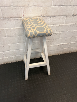 Padded Geometric Bar Stool - Visible Scuff Marks - 2ndhandwarehouse.com