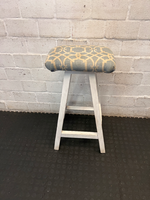 Padded Geometric Bar Stool - Visible Scuff Marks - 2ndhandwarehouse.com