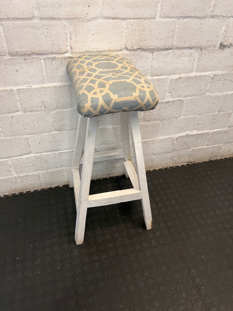 Padded Geometric Bar Stool - Visible Scuff Marks - 2ndhandwarehouse.com
