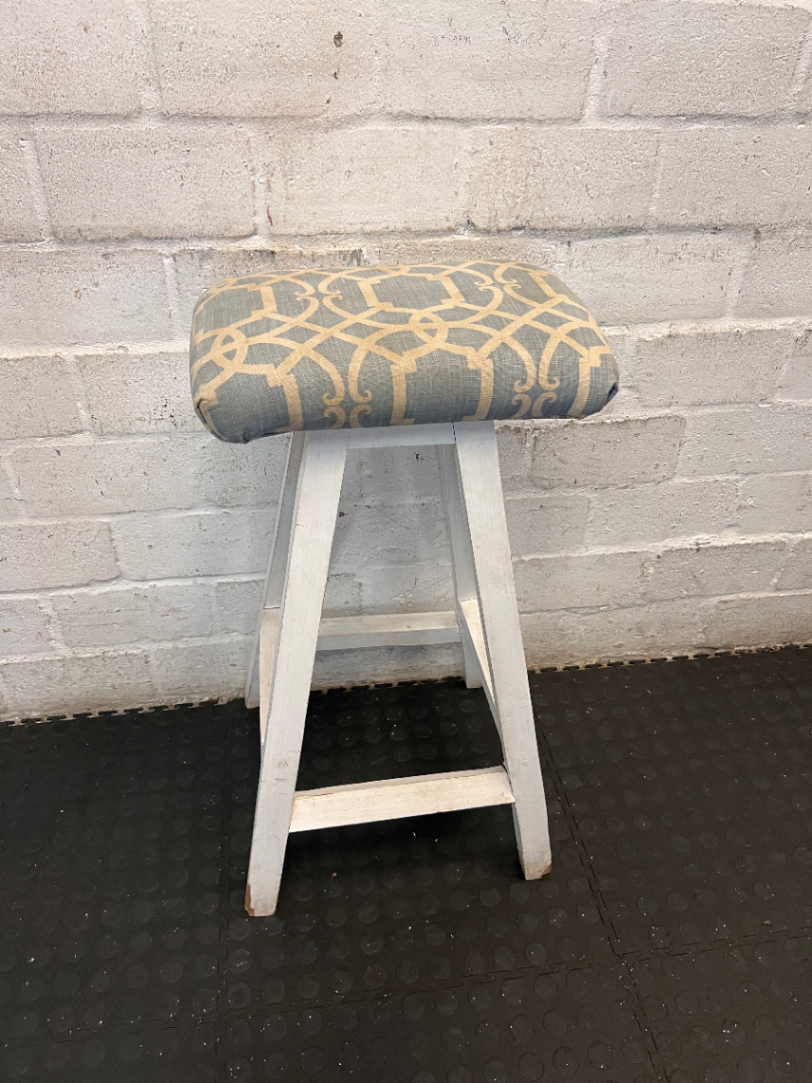 Padded Geometric Bar Stool - Visible Scuff Marks - 2ndhandwarehouse.com