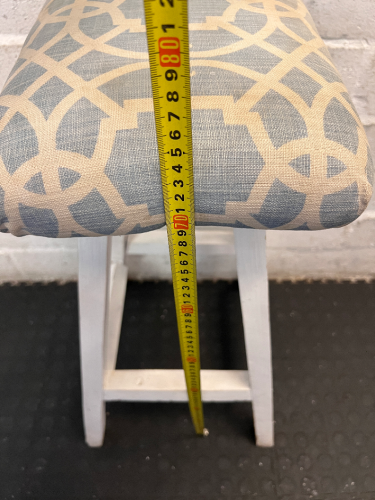 Padded Geometric Bar Stool - Visible Scuff Marks - 2ndhandwarehouse.com