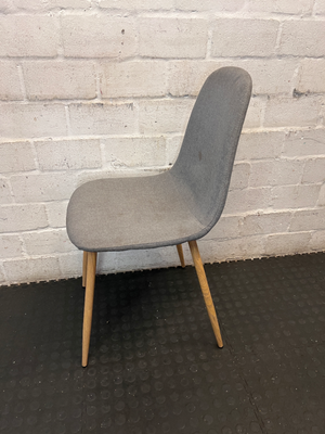 Set of 2 Grey Upholstered Dining Chairs - Needs Deep Cleaning - 2ndhandwarehouse.com