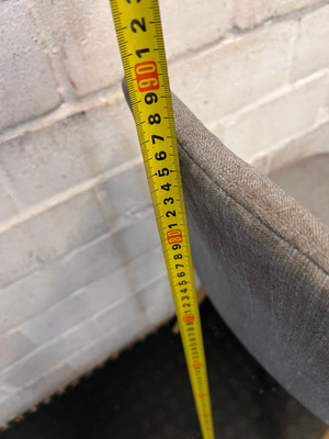 Set of 2 Grey Upholstered Dining Chairs - Needs Deep Cleaning - 2ndhandwarehouse.com