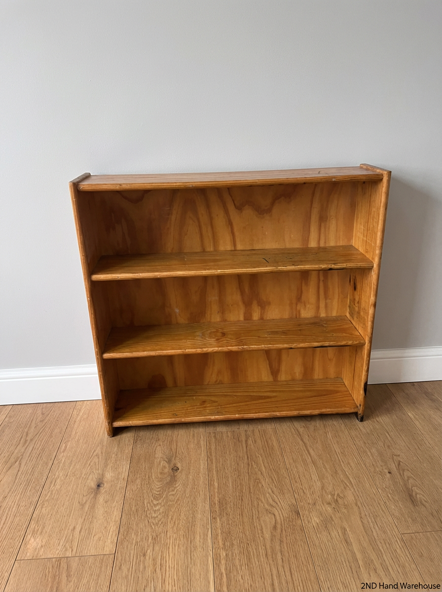 Natural Wood 3-Tier Bookshelf - Heavy Surface Wear & Marks - 2ndhandwarehouse.com