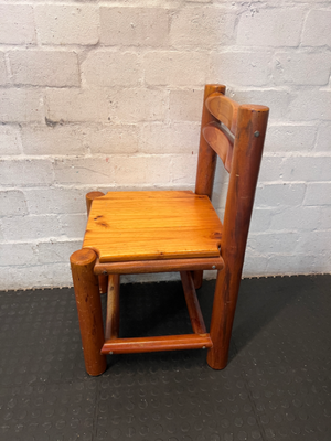 Rustic Wooden Cabin-Style Chair - Good Condition - 2ndhandwarehouse.com