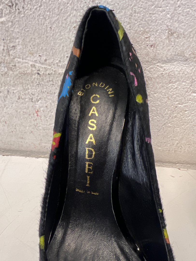 Casadei Multi-Coloured Paint Splatter Pumps - Size 38 - 2ndhandwarehouse.com