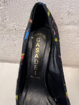 Casadei Multi-Coloured Paint Splatter Pumps - Size 38 - 2ndhandwarehouse.com