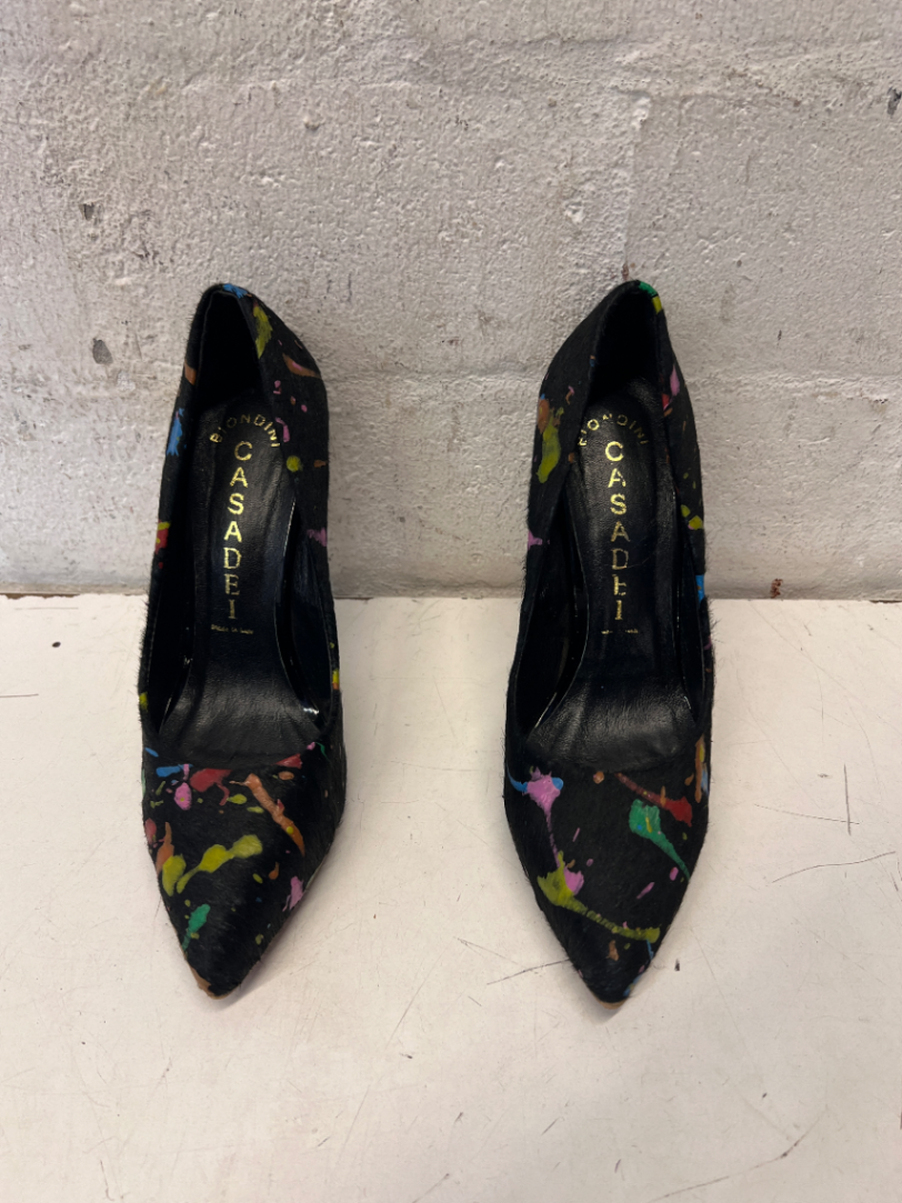 Casadei Multi-Coloured Paint Splatter Pumps - Size 38 - 2ndhandwarehouse.com