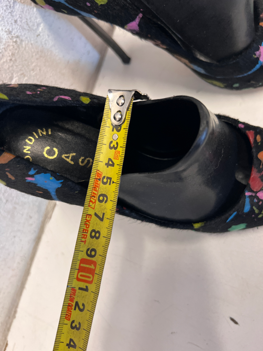 Casadei Multi-Coloured Paint Splatter Pumps - Size 38 - 2ndhandwarehouse.com