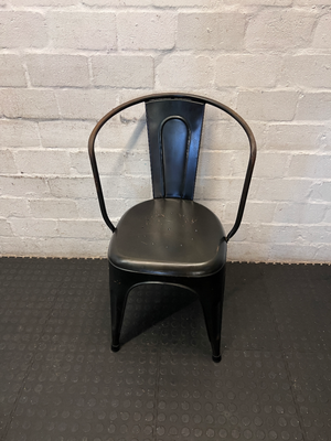 Industrial Metal Armchair - Distressed with Rusting Finish - 2ndhandwarehouse.com