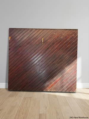 Large Slatted Timber Garage Door - Diagonal Pattern - 2ndhandwarehouse.com