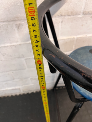 Vintage Metal Bar Chair - Blue Seat (As-Is/Damaged Seat) - 2ndhandwarehouse.com