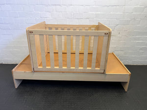 Stylish Wooden Baby Cot with Drawers | Light Natural Finish - 2ndhandwarehouse.com