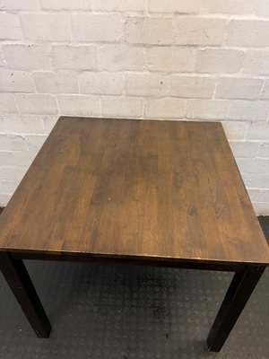 Brown Dining Table & 4 Chairs - Scraped Top & Chair Leg Needs Attention - 2ndhandwarehouse.com