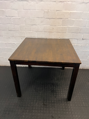 Brown Dining Table & 4 Chairs - Scraped Top & Chair Leg Needs Attention - 2ndhandwarehouse.com