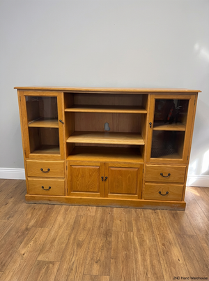 Solid Oak Dining Room Dresser - Minor Edge Wear - 2ndhandwarehouse.com