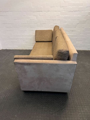Beige Three Seater Designer Couch (Minor Fabric Wear) - 2ndhandwarehouse.com
