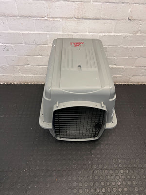 Grey Plastic Pet Carrier with Steel Door 80 BY 55 - Minor Scuff Marks - 2ndhandwarehouse.com