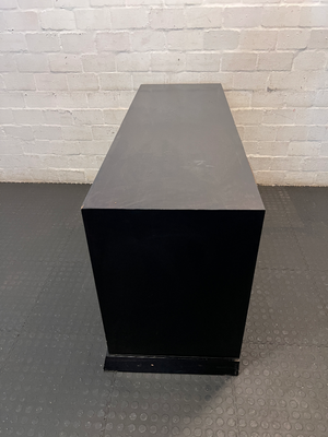 Dark Brown Wooden TV Cabinet with Storage - Fair Condition - 2ndhandwarehouse.com