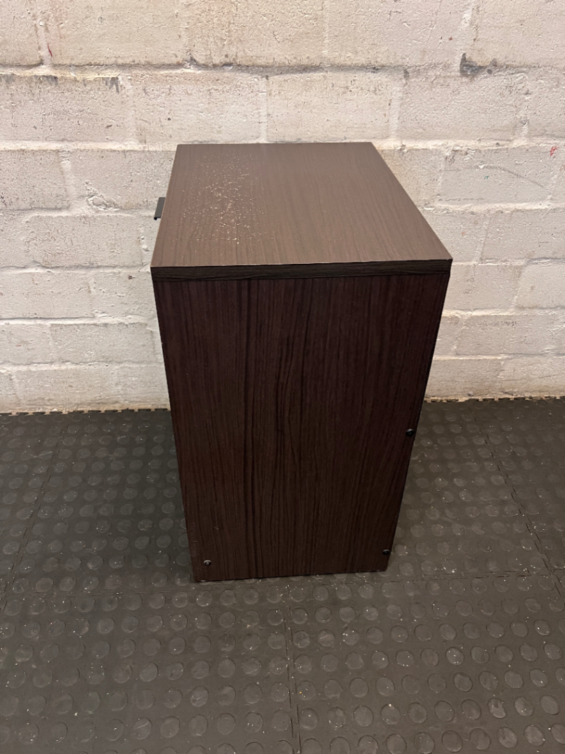 Decofurn Dark Wood Bedside Table - Surface Wear on Top - 2ndhandwarehouse.com