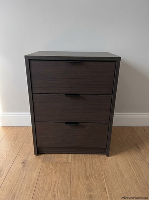 Decofurn Dark Wood Bedside Table - Surface Wear on Top - 2ndhandwarehouse.com