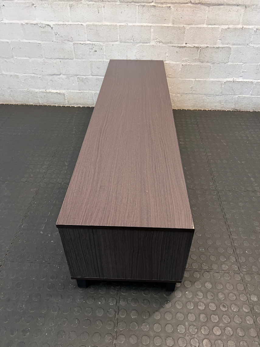 Decofurn Dark Brown Wooden Low-Profile TV Unit - 2ndhandwarehouse.com