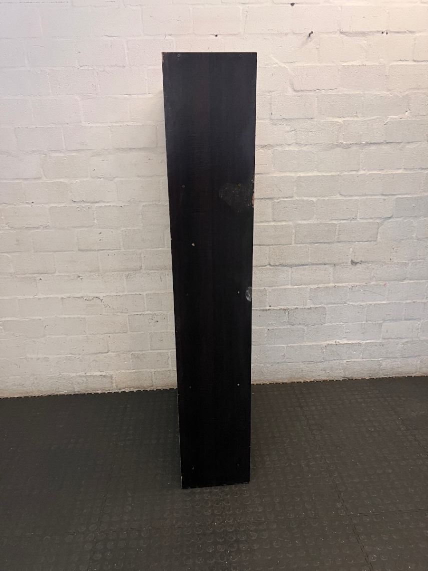 Dark Brown Wood 8-Compartment Bookshelf - Wear on Edges - 2ndhandwarehouse.com
